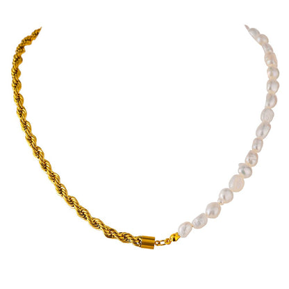 Baiano Necklace with Pearls 18k Gold Plated