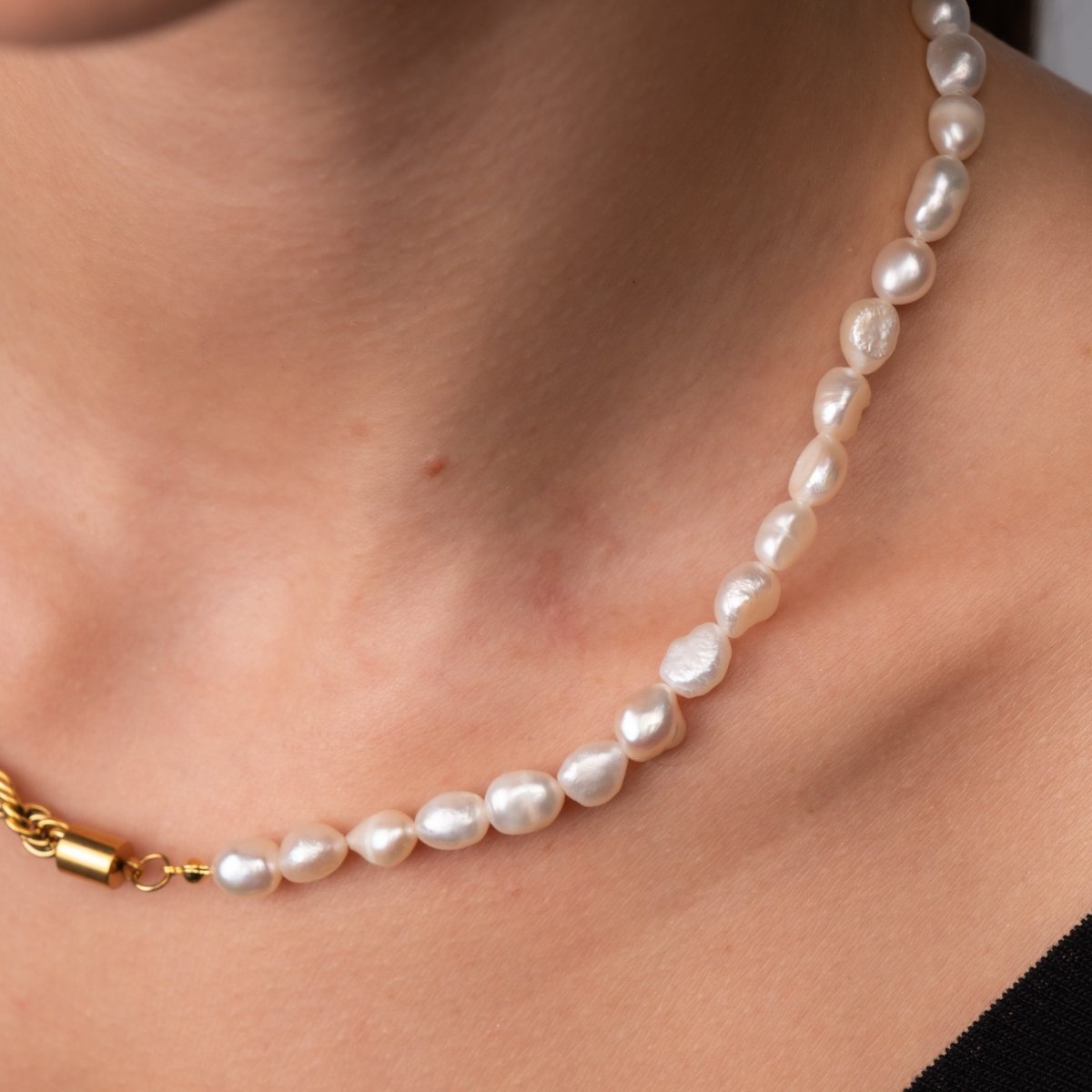 Baiano Necklace with Pearls 18k Gold Plated