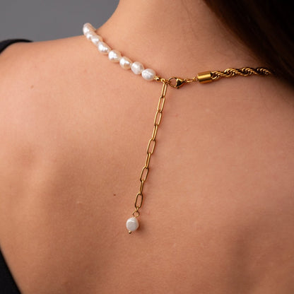 Baiano Necklace with Pearls 18k Gold Plated