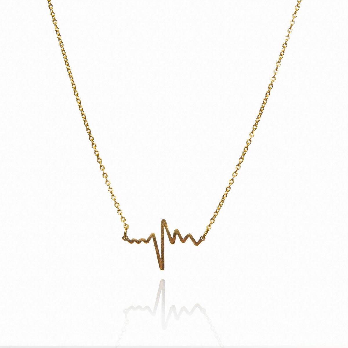 Heartbeat Life Pendant Necklace 18k Gold Plated