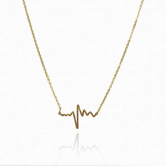 Heartbeat Life Pendant Necklace 18k Gold Plated