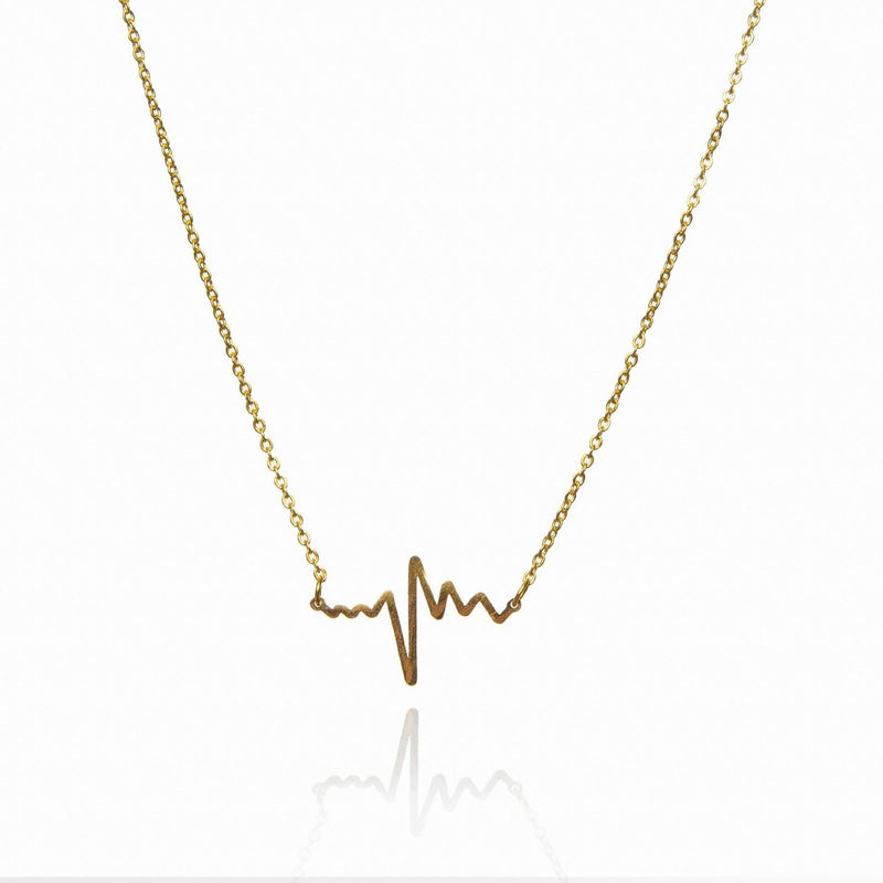 Heartbeat Life Pendant Necklace 18k Gold Plated