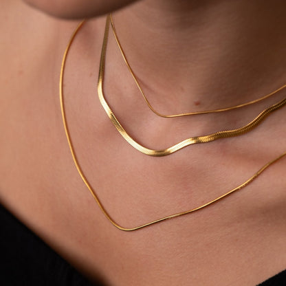 Celine Triple-Layer Mesh 18k Gold Plated Necklace