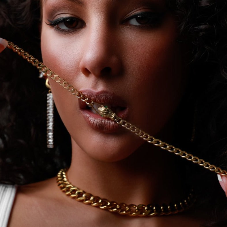 Serpent Choker Necklace 18k Gold Plated