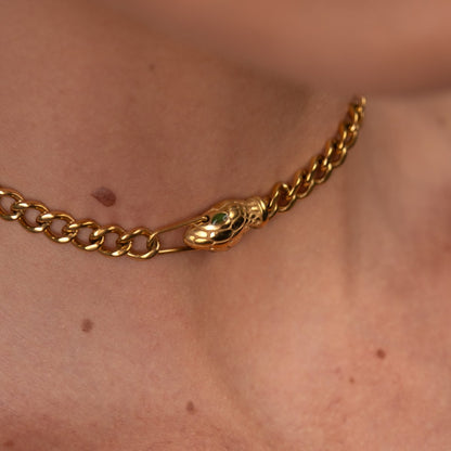 Serpent Choker Necklace 18k Gold Plated