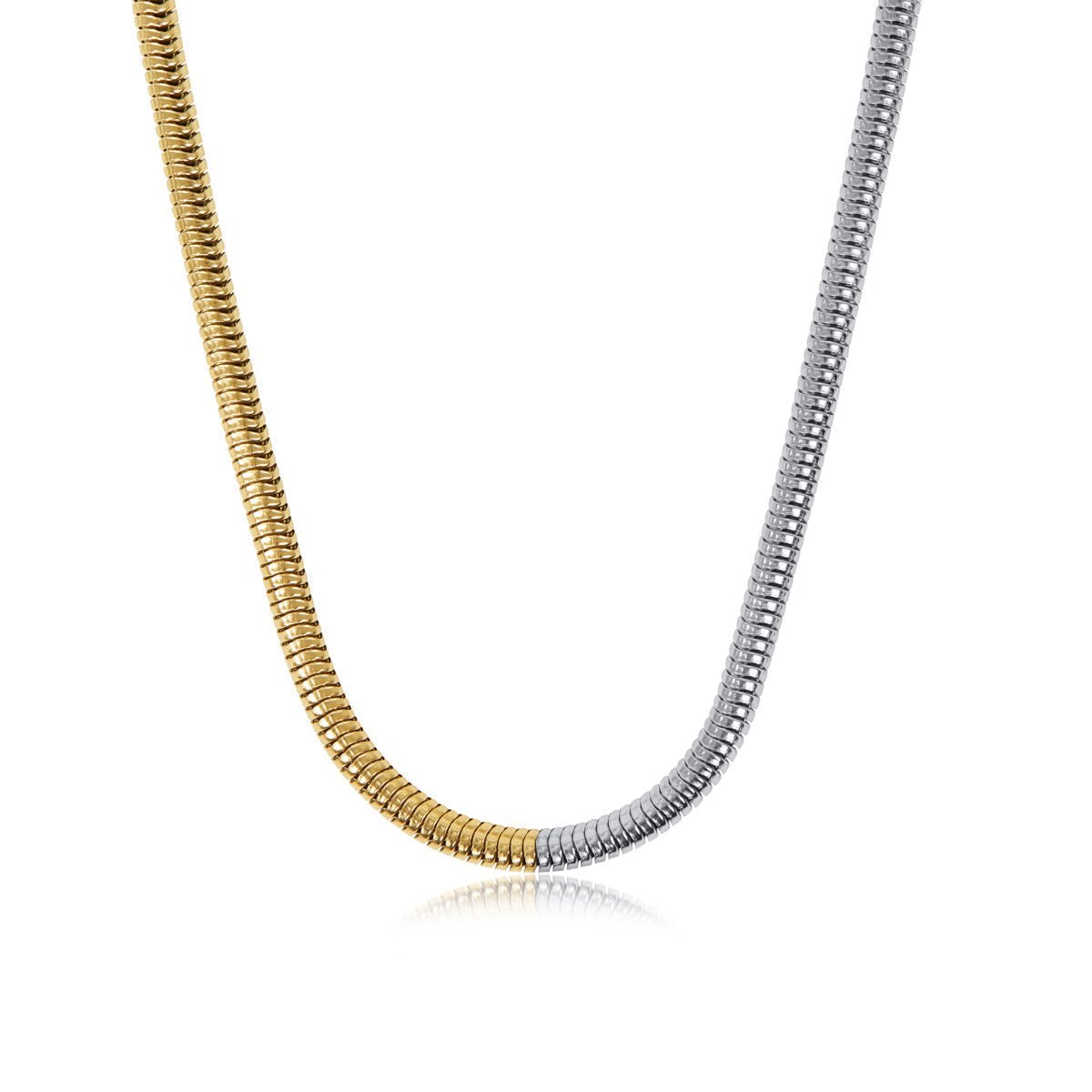 Contrast Mesh Necklace 18k Gold Plated
