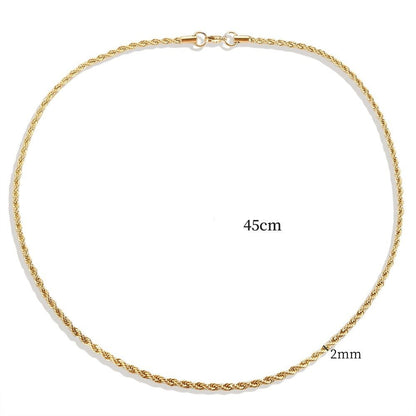 Thin Baiano Cord Necklace 2mm - 18k Gold Plated