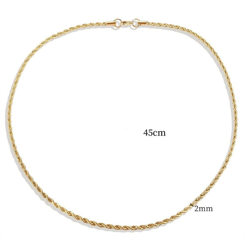 Thin Baiano Cord Necklace 2mm - 18k Gold Plated