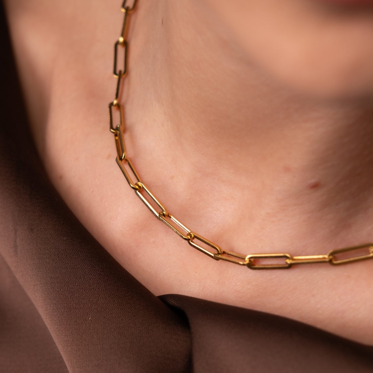 Celina Link Chain Necklace 18k Gold Plated