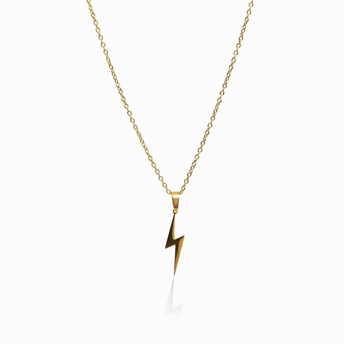 Energy Lightning Bolt Pendant Necklace 18k Gold Plated