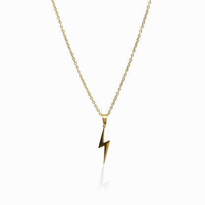 Energy Lightning Bolt Pendant Necklace 18k Gold Plated