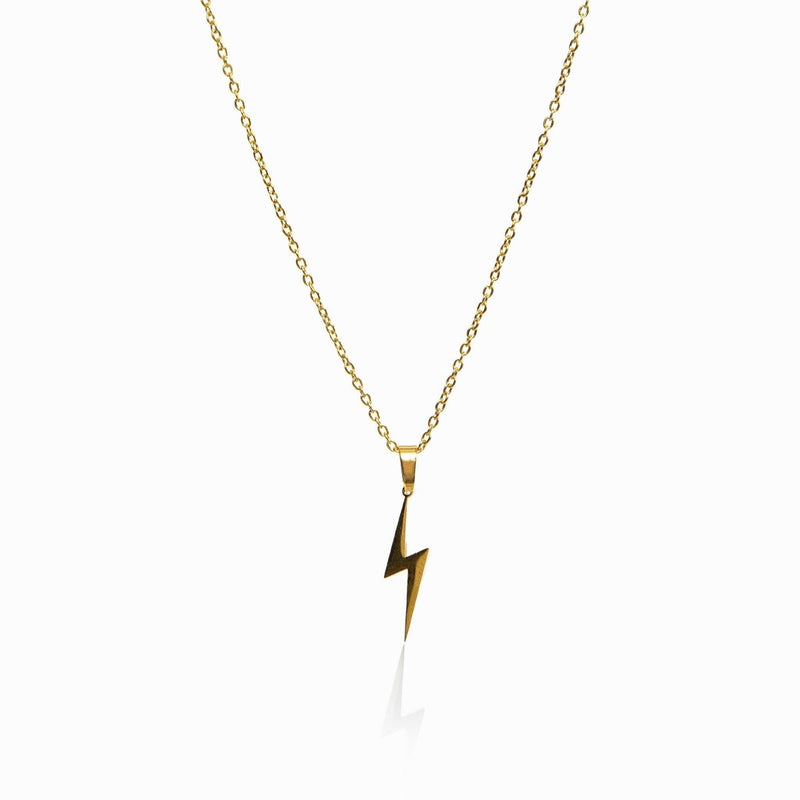 Energy Lightning Bolt Pendant Necklace 18k Gold Plated