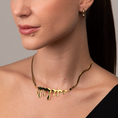 Minimalist Honeycomb Necklace 18k Gold Plated