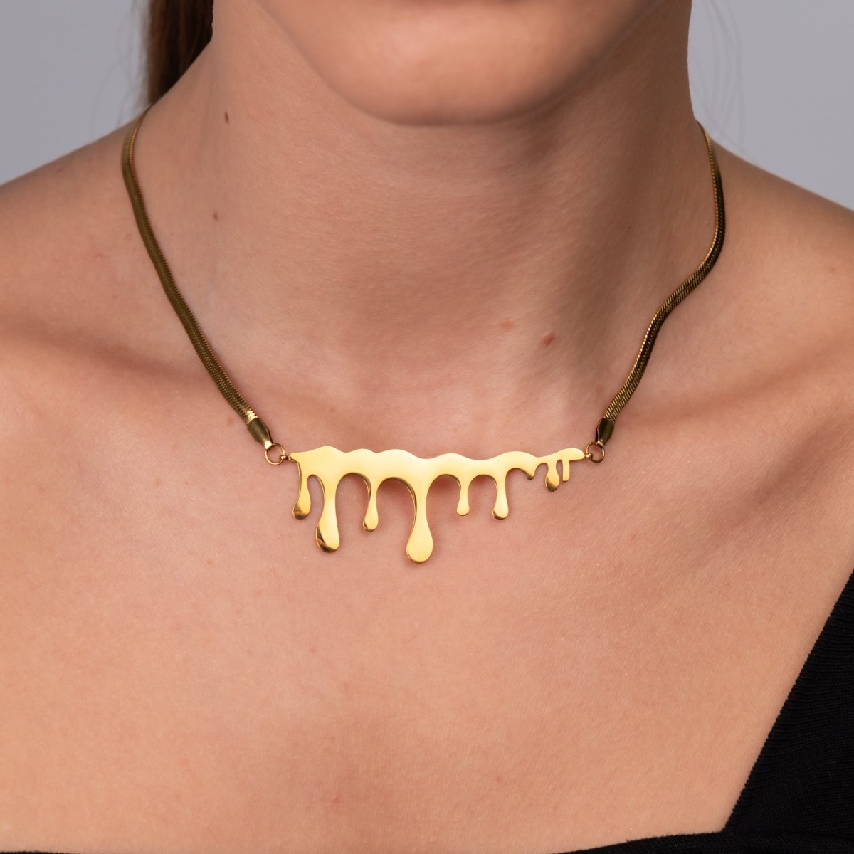 Minimalist Honeycomb Necklace 18k Gold Plated