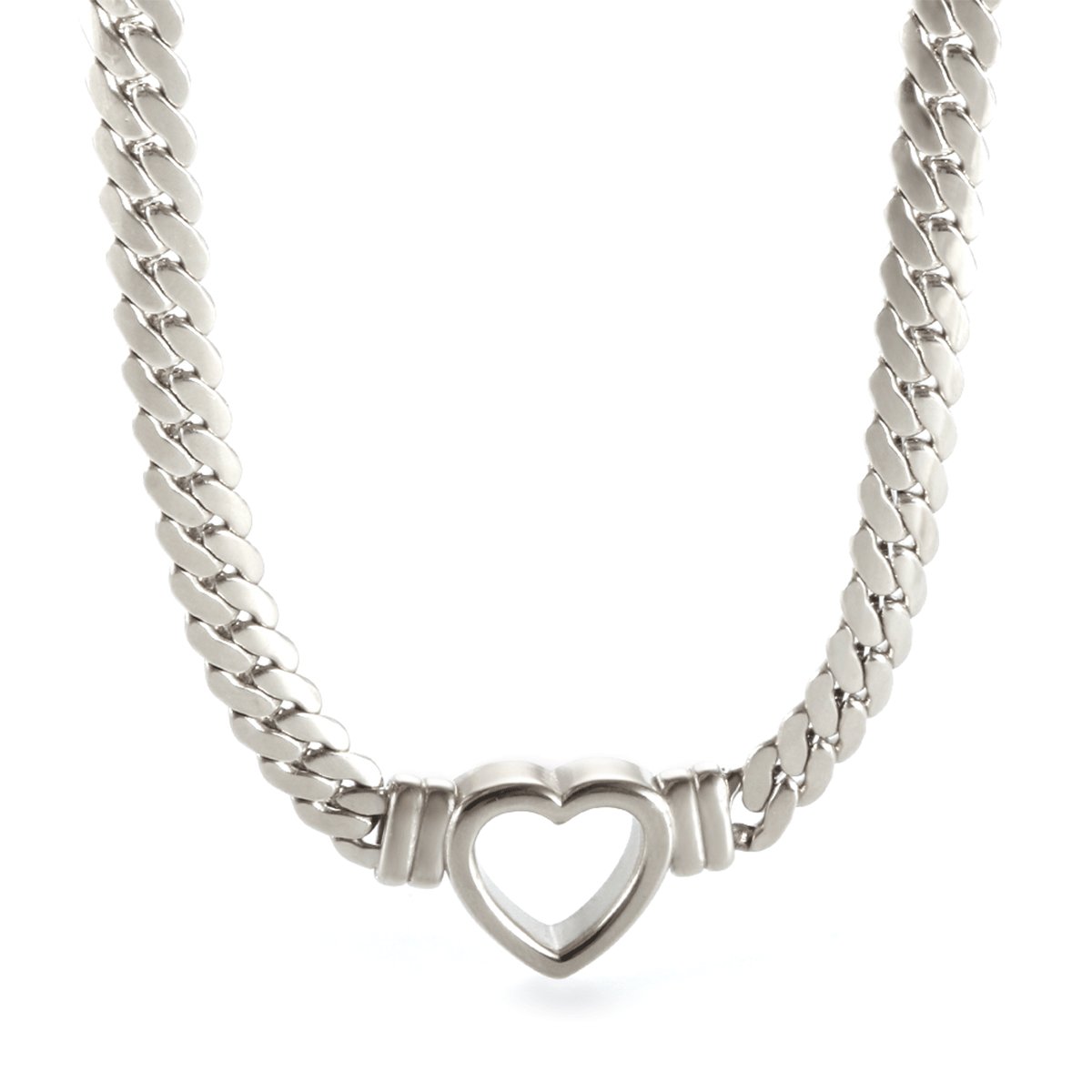 Minimalist Heart Choker Necklace 18k Gold Plated - Silver