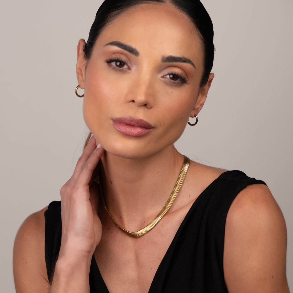 Gaia Mesh Choker Necklace 18k Gold Plated