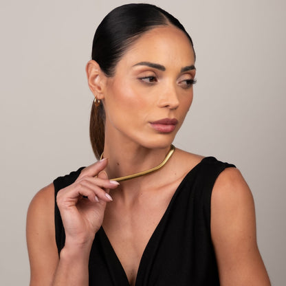 Gaia Mesh Choker Necklace 18k Gold Plated