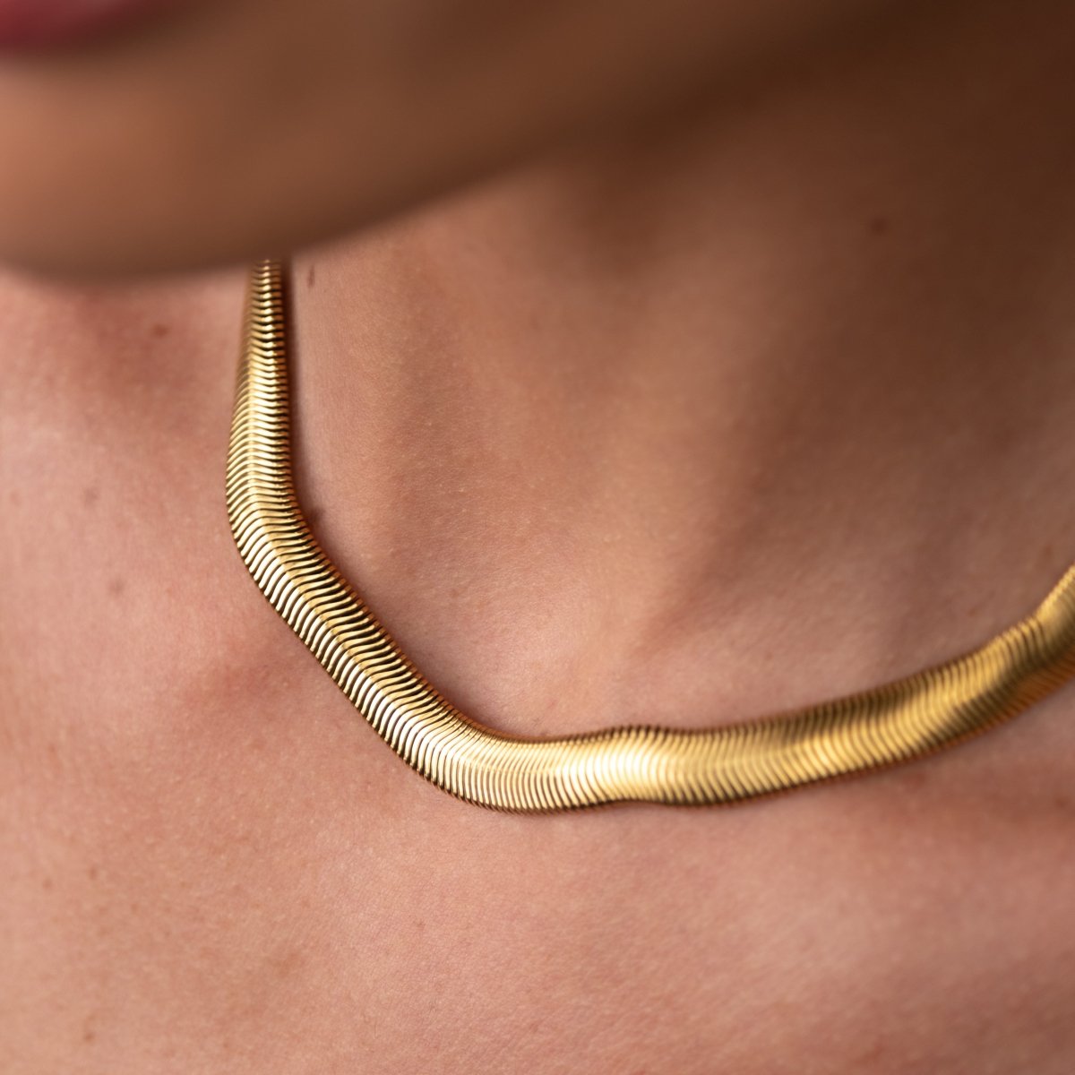Gaia Mesh Choker Necklace 18k Gold Plated