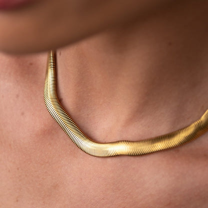 Gaia Mesh Choker Necklace 18k Gold Plated