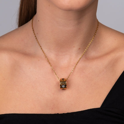 Roman Numeral Spinning Necklace - 18k Gold Plated