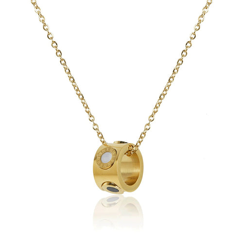 Roman Numeral Spinning Necklace - 18k Gold Plated