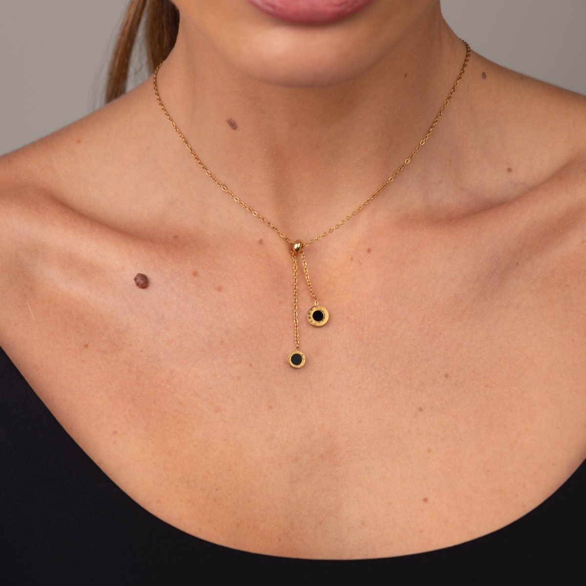 Athenas Lariat Necklace 18k Gold Plated