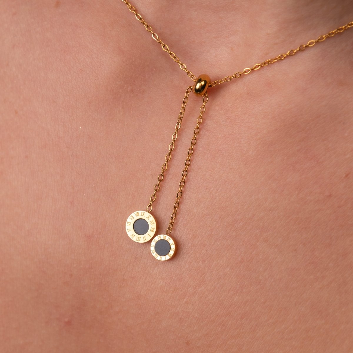 Athenas Lariat Necklace 18k Gold Plated