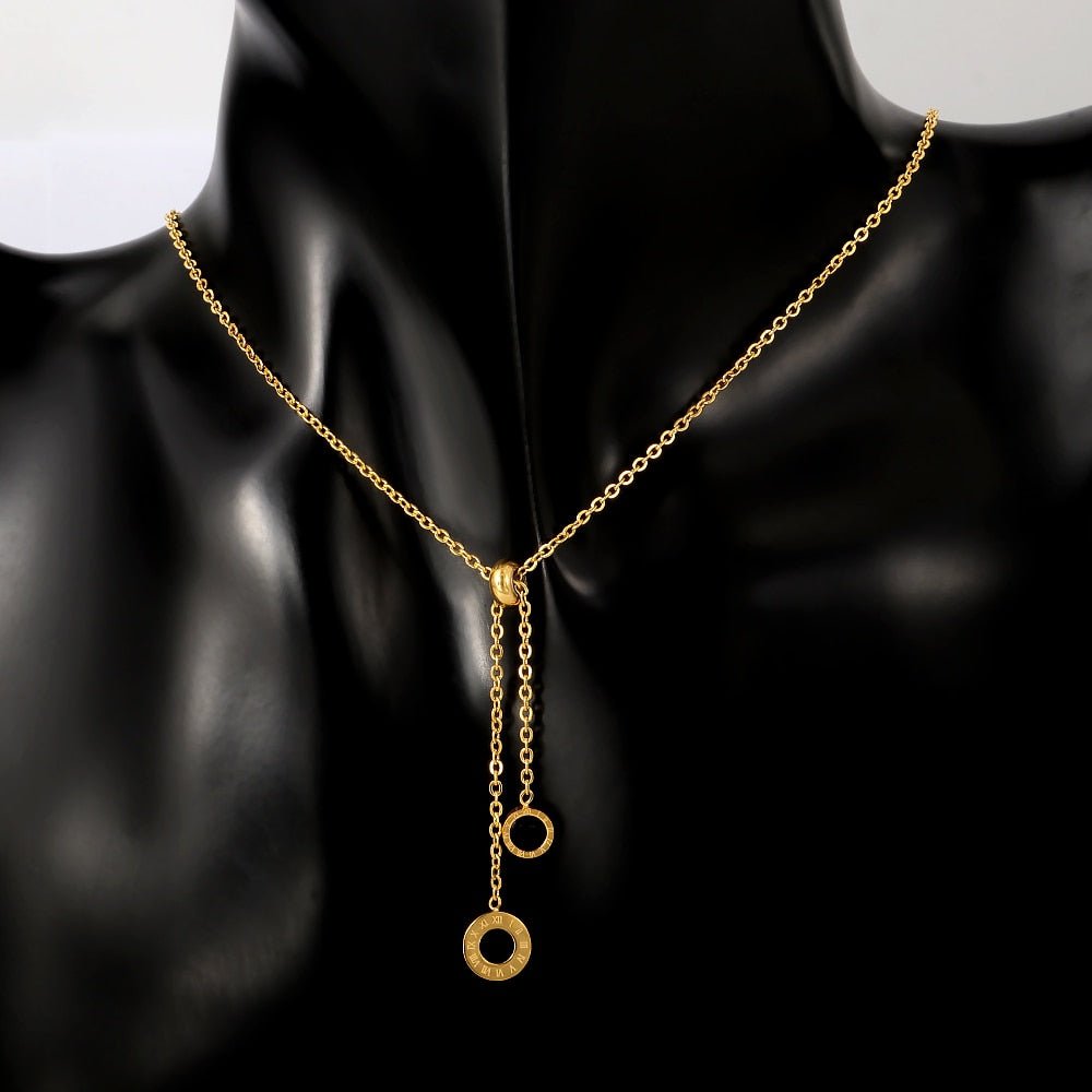 Athenas Lariat Necklace 18k Gold Plated - Silver