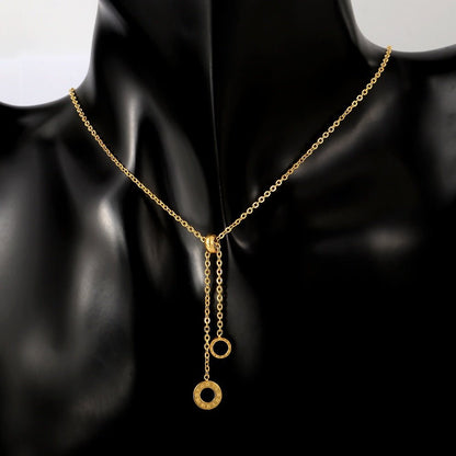 Athenas Lariat Necklace 18k Gold Plated - Silver