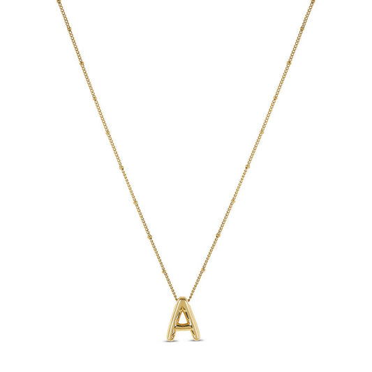 Bold Initial Letter Necklace – 18k Gold Plated