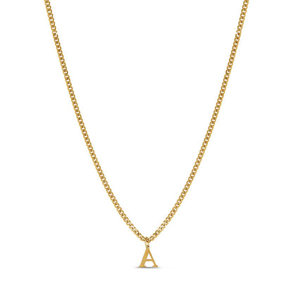Chain Initial Letter Necklace – 18k Gold Plated