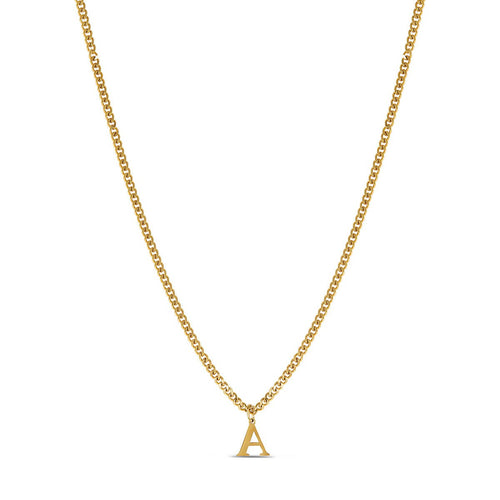 Chain Initial Letter Necklace – 18k Gold Plated