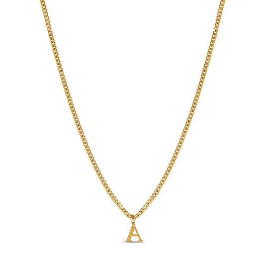 Chain Initial Letter Necklace – 18k Gold Plated