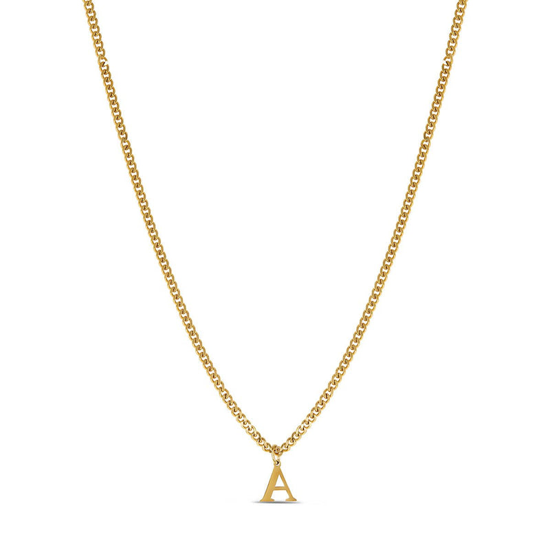 Chain Initial Letter Necklace – 18k Gold Plated
