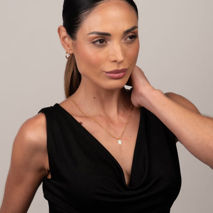 Chain Initial Letter Necklace – 18k Gold Plated