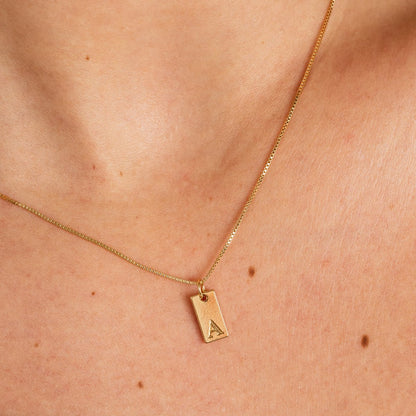 Minimal Initial Letter Necklace – 18k Gold Plated