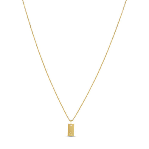 Minimal Initial Letter Necklace – 18k Gold Plated
