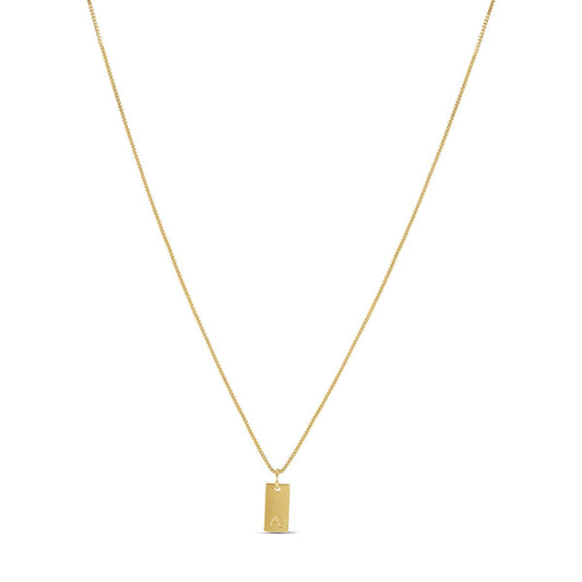 Minimal Initial Letter Necklace – 18k Gold Plated