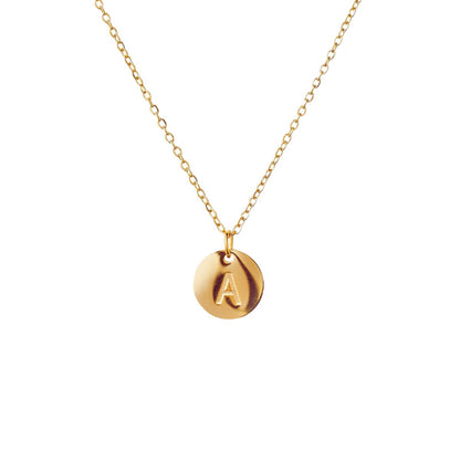 Minimalist Initial Letter Necklace 18k Gold Plated