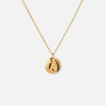 Minimalist Initial Letter Necklace 18k Gold Plated