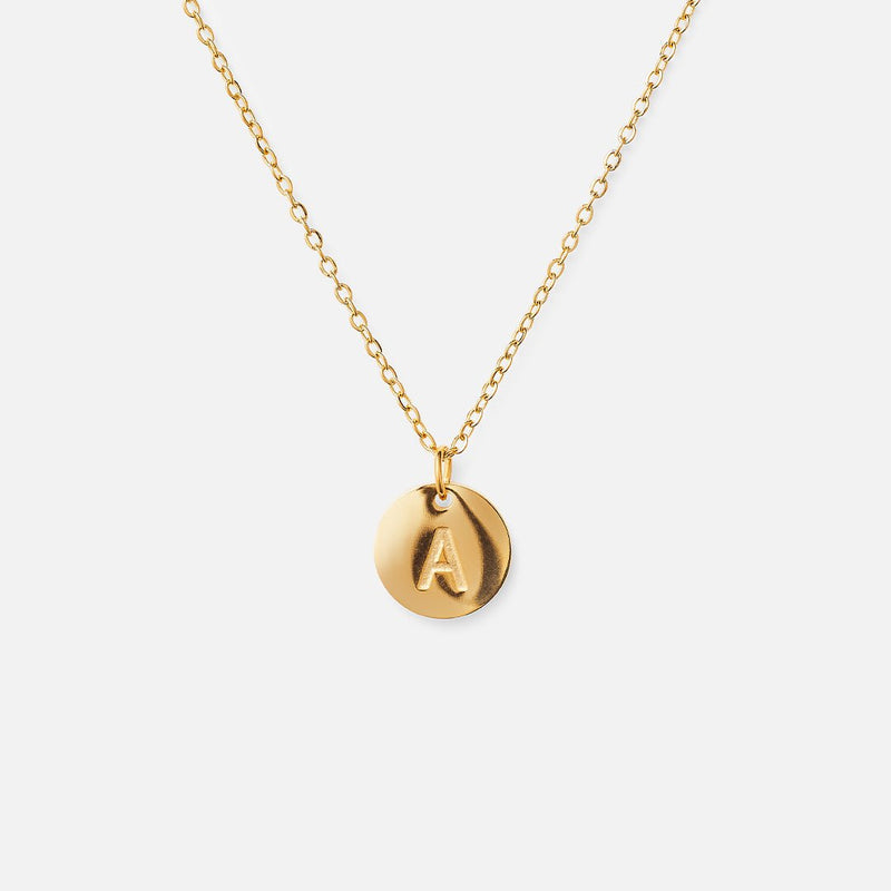 Minimalist Initial Letter Necklace 18k Gold Plated