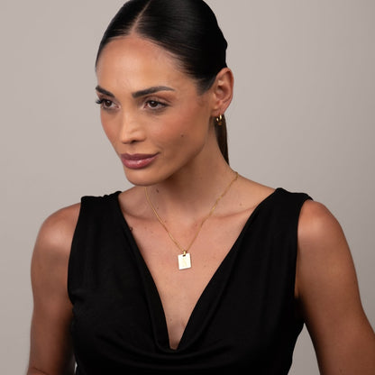 Modern Initial Letter Necklace 18k Gold Plated