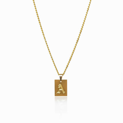 Modern Initial Letter Necklace 18k Gold Plated