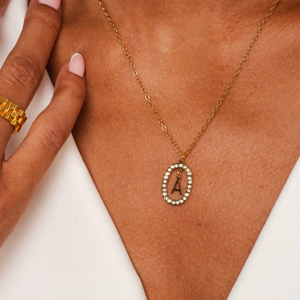 Prism Initial Letter Necklace – 18k Gold Plated