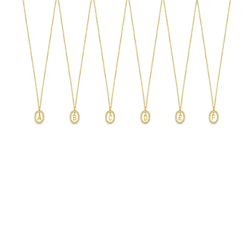 Prism Initial Letter Necklace – 18k Gold Plated