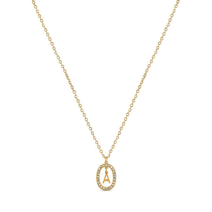 Prism Initial Letter Necklace – 18k Gold Plated