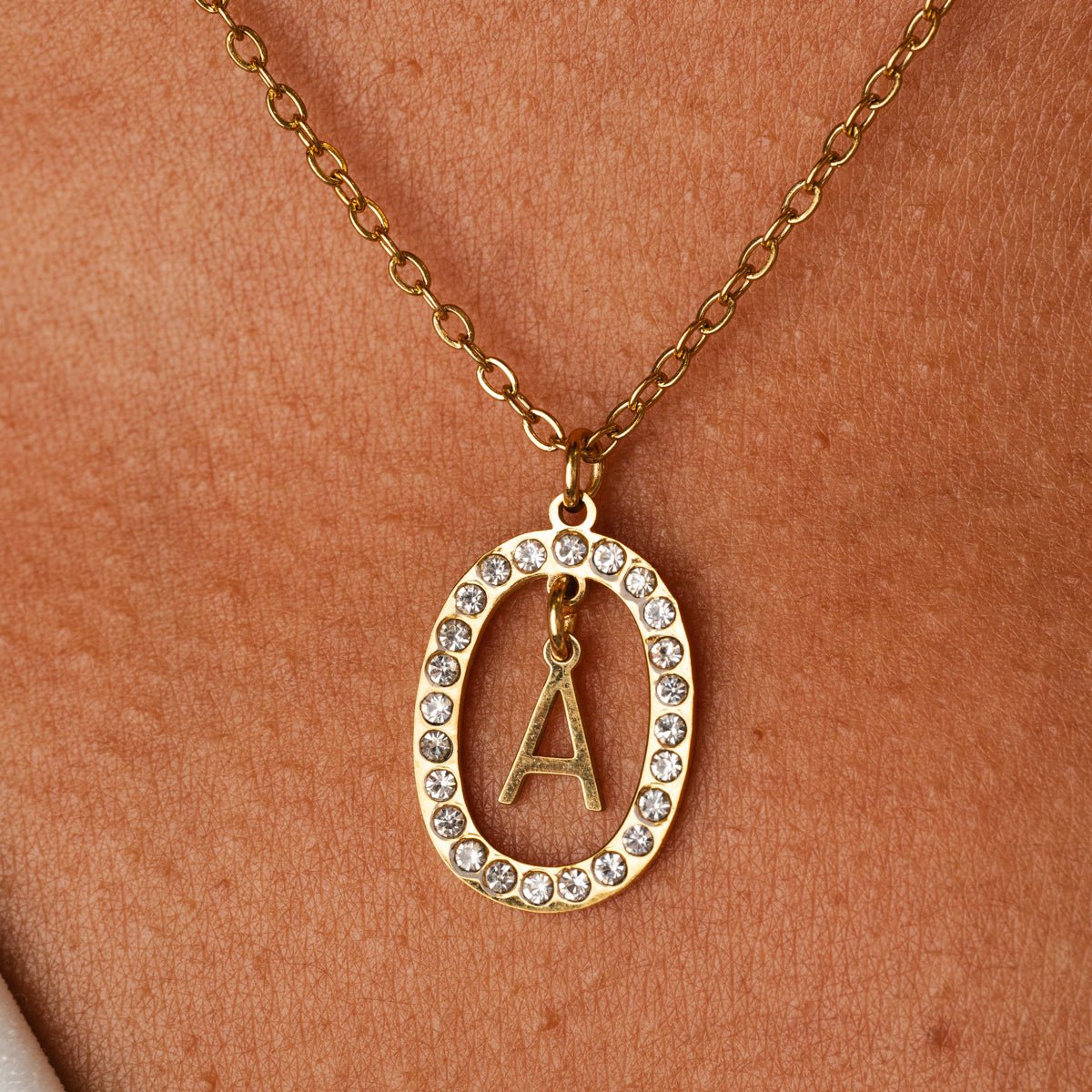 Prism Initial Letter Necklace – 18k Gold Plated
