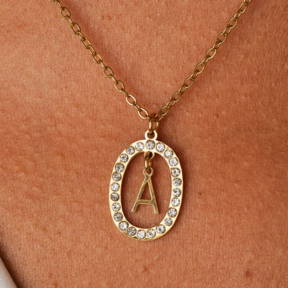 Prism Initial Letter Necklace – 18k Gold Plated