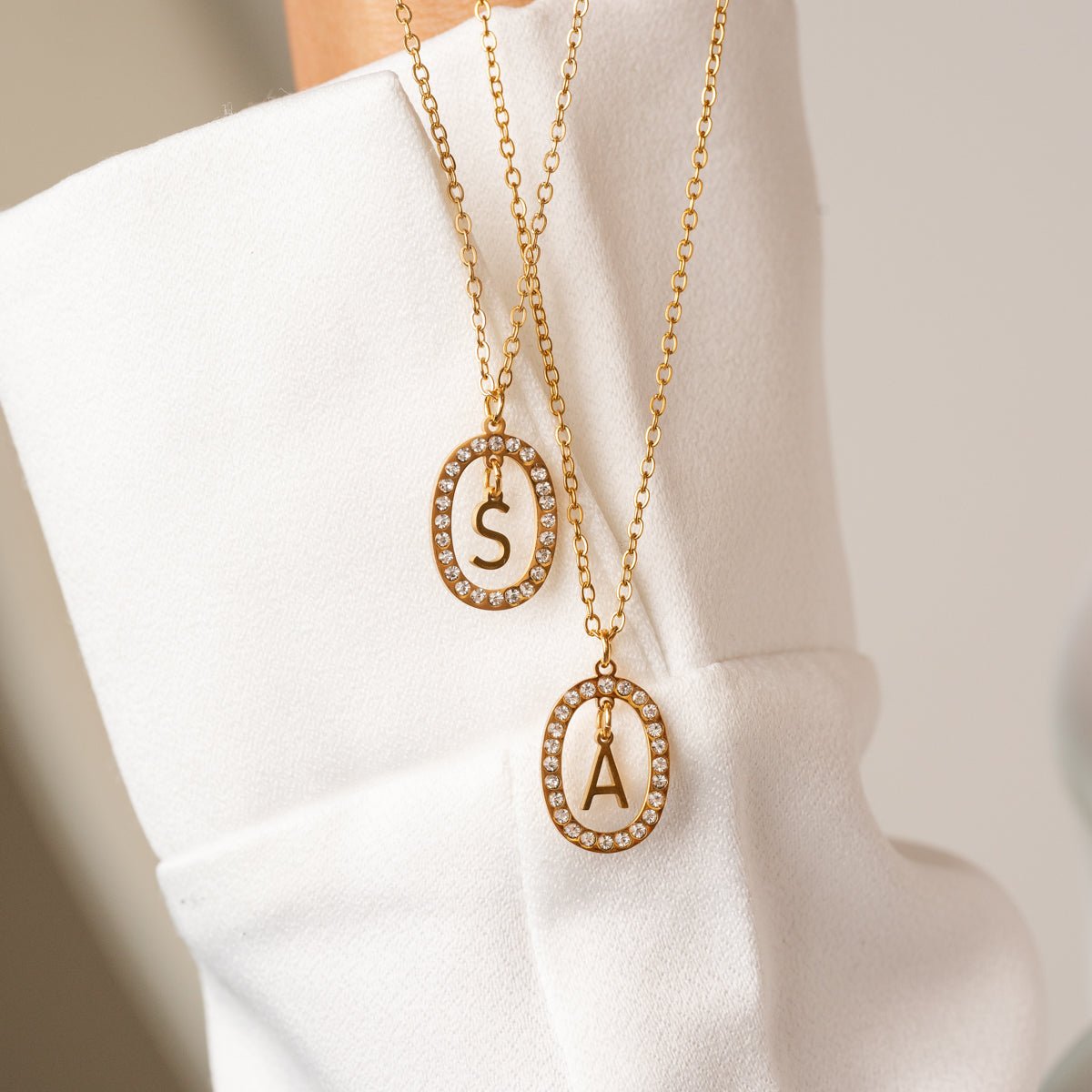 Prism Initial Letter Necklace – 18k Gold Plated