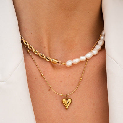 Life Love Heart Necklace 18k Gold Plated